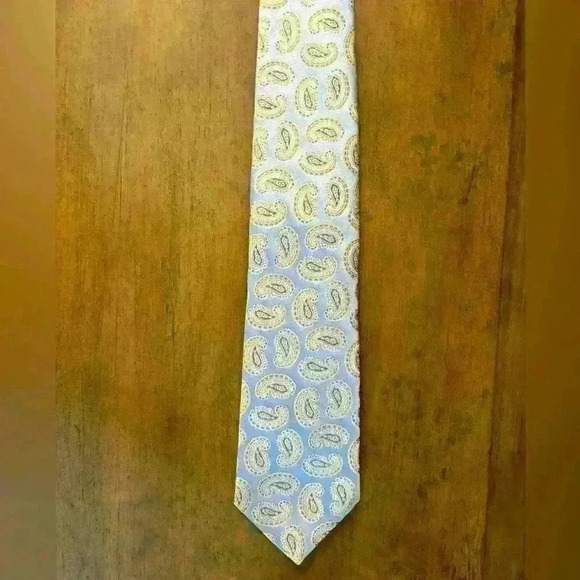 Mens Designer Joseph And Lyman Blue Paisley All Silk Neck Tie - Picture 1 of 5